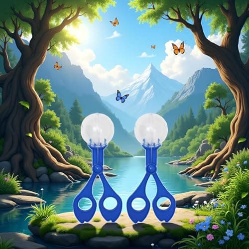 2-Pcs Blue Nature Exploration Tools - Ergonomic Scoopers and Clamps for Field Research and Outdoor Activities, Durable Plastic Design with Non-Slip Grip