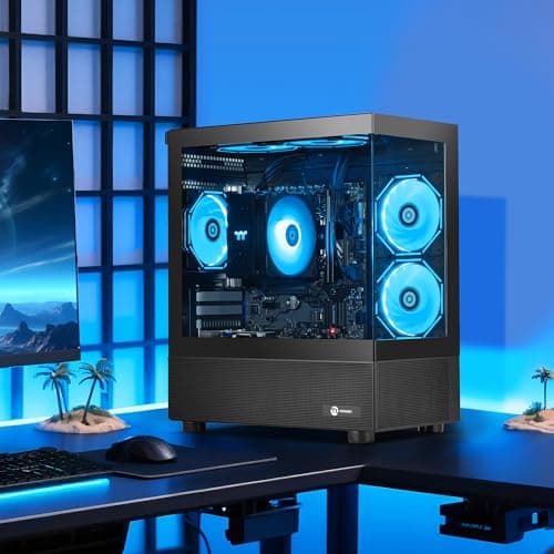 Desktop PC Computer AMD Ryzen 7 5700G 8 core 3.8GHz(up to 4.6GHz), 16GB DDR4 RAM 3200MHz,1TB NVME SSD,Tower Computer with 550W PSU, Windows 11 Home 64-bit for Home and Office.