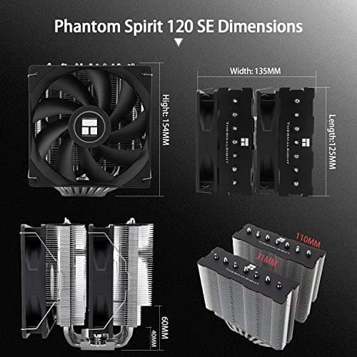 Thermalright PS120SE ARGB CPU Air Cooler, 7 Heat Pipes CPU Cooler,Dual 120mm TL-C12B-S V2 PWM Fan, AGHP 4.0 Technilogy, S-FDB Bearing, for AMD AM4 AM5/Intel 1700/1150/1151/1200, PC Cooler