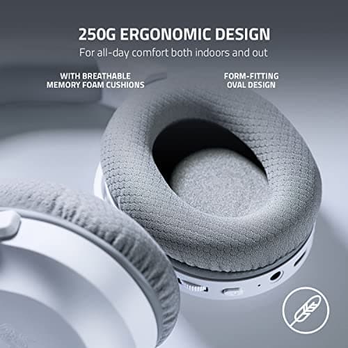 Razer Barracuda X Wireless Gaming & Mobile Headset (PC, PlayStation, Switch, Android, iOS): 2.4GHz Wireless + Bluetooth - Lightweight - 40mm Drivers - Detachable Mic - 50 Hr Battery - Mercury White