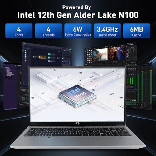 NIMO 15.6 IPS-FHD-Laptop, 16GB RAM 1TB SSD Intel Pentium Quad Core N100, Backlit Keyboard Fingerprint (Beat to i3-1115G4 Up to 3.4GHz) Computer for Student-Home WiFi 6 BT5.2 Win 11