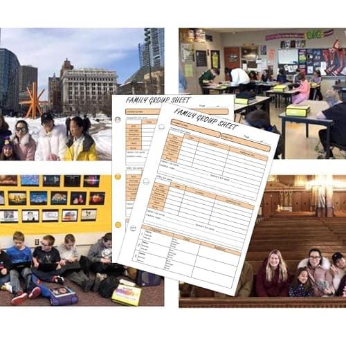 3 Hole 12th Generation Family Group Sheets,Two Sided Blank Genealogy Forms Genealogy Worksheets Archival Supplies for Research Ancestry Family Member History,8.5×11 Inches,50 Pcs