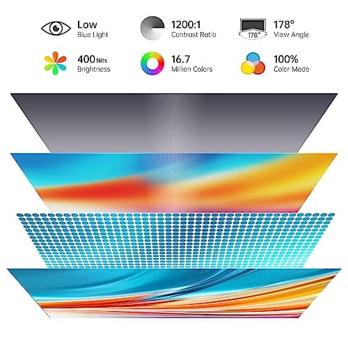 VILVA 4K Portable Monitor, 15.6'' IPS 3840x2160 UHD Computer Monitor, 100% Adobe RGB Gaming Monitor USB C HDMI Portable Travel Display w/Speakers Smart Cover for Laptop Xbox PS4 Switch Phone Mac