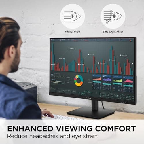ViewSonic VS2747-H 27 Inch 1080p IPS Monitor with 100Hz, Variable Refresh Rate, Thin Bezels, Eye Care, HDMI, VGA