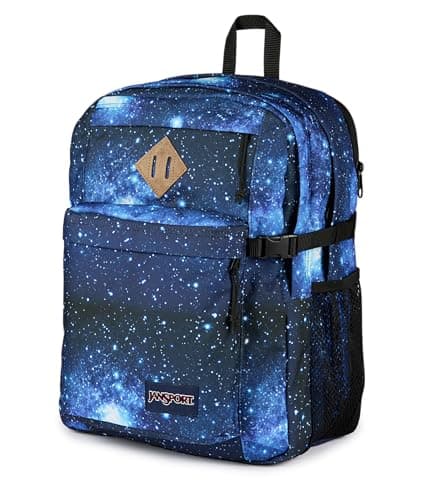JanSport Main Campus Backpack - Travel or Work Backpack with 15-Inch Laptop Sleeve and Dual Water Bottle Pockets, Stellar Starfield