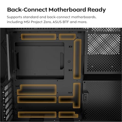 MONTECH HS02 PRO, ATX Mid-Tower PC Case, Gaming PC, High-Airflow, Reversible Layout, Sturdy Curved Tempered Glass Front Panel, 5x ARGB PWM Fan Pre-Installed, Sink-in Design, Toolless Panels, Black, US