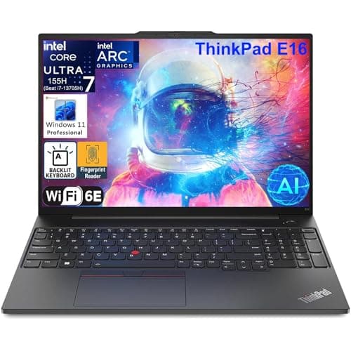 Lenovo ThinkPad E16 G2 16" FHD+ Business Laptop Computer, Intel 16-Core Ultra 7 155H (Beat Ultra 7 255U), Arc Graphics, 64GB DDR5 RAM, 2TB PCIe SSD, WiFi 6E, Backlit KB, FR, Windows 11 Pro, AZ-XUT