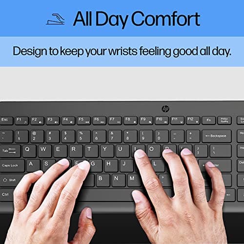 HP 150 Wired Keyboard with Numeric Keypad - Silent-Touch Chiclet Keyboard - Ergonomic, Comfortable - USB Plug-and-Connectivity, LED Indicators (664R5AA, Black)