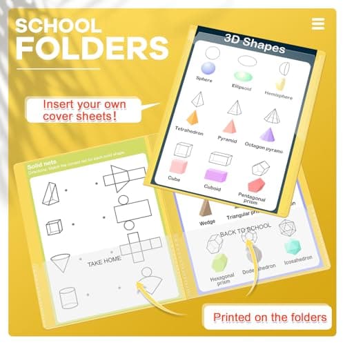 Henoyso 48 Pcs Folders Take Home Heavy Duty 2 Pocket Homework Folder for Students Parent Teacher Communication,11.8 x 9.45 Inch(Yellow)