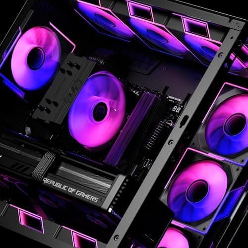 120mm ARGB Computer Case Fan, 4 Pin PWM, Silent Computer Cooler with Infinity Mirror 1550RPM (3 Pack, Black,120mm)