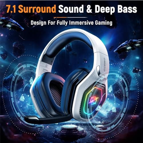 2.4GHz Wireless Gaming Headset for PC, Ps5, Ps4 - Lossless Audio USB & Type-C Ultra Stable Gaming Headphones with Flip Microphone, 40-Hr Battery Gamer Headset for Switch, Laptop, Mobile, Mac