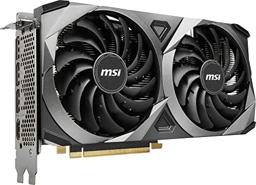 MSI Gaming GeForce RTX 3060 Ti LHR 8GB GDRR6X, Boost Clock: 1695 MHz, 256-Bit, HDMI/DP, Nvlink, Torx Fan 3, Ampere Architecture OC Graphics Card (RTX 3060 TI Ventus 2X 8GD6X OC)