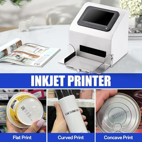 Automatic Coding Machine | 5 Inch LCD Screen Desktop Inkjet Date Coder,High-Resolution Batch Coding Printer with 42ml Ink Cartridge for Date, Picture, Batch Number, Label