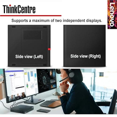 Lenovo ThinkCentre Mini Business Desktop, 16GB RAM, 256GB SSD, AMD Dual-Core Processor, Dual-Display Support, Wi-Fi, Bluetooth, USB, RJ-45, Keyboard&Mouse Included, Windows 11 Pro, Just 1 Liter Volume