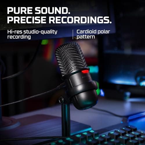 HyperX SoloCast – USB Condenser Gaming Microphone, for PC, PS4, PS5 and Mac, Tap-to-Mute Sensor, Cardioid Polar Pattern, great for Streaming, Podcasts, Twitch, YouTube, Discord,Black