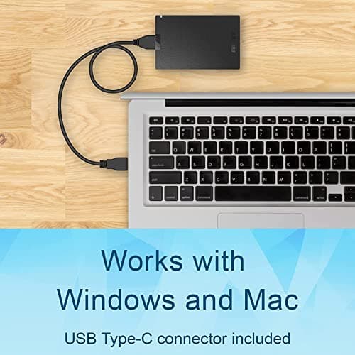 BUFFALO External SSD 1TB - Compatible with PS4 / PS5 / Windows/Mac - USB-C - USB-A - USB 3.2 - External Solid State Drive - SSD-PG1.0U3B