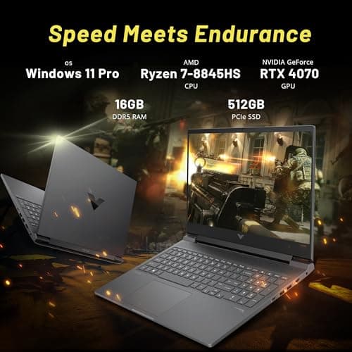 HP Victus 16.1" FHD 144Hz Gaming Laptop, AMD Ryzen 7-8845HS, 16GB DDR5, 512GB SSD, NVIDIA GeForce RTX 4070, Backlit Keyboard, FHD Camera, Wi-Fi 6, Win 11 Pro, Silver, 256GB Docking Station Set