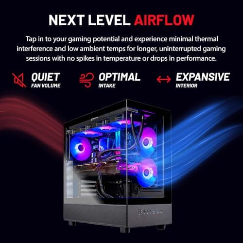 Skytech Azure Gaming PC Desktop, Intel i7 14700F 2.1 GHz (5.3GHz Turbo), NVIDIA RTX 5060 8GB, 1TB NVMe SSD, 32GB DDR5 RAM 6000 RGB, 850W Gold ATX 3 PSU, 360mm ARGB AIO, Wi-Fi, Win 11