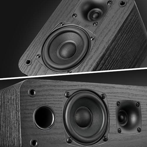 Saiyin 5.0 Home Theater System, 100w HiFi Surround Sound Speakers with Stereo Surround Sound and Classic Rretro Wood Grain for TV/PC, Passive, Amplifier or Receiver Required, Cable Not Included