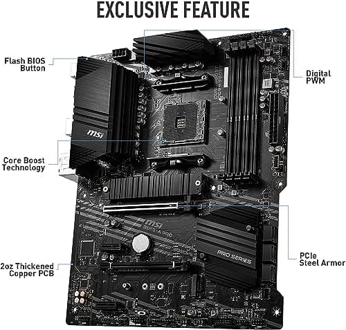 INLAND AMD Ryzen 7 5700X 8-Core 16-Thread Unlocked Desktop Processor with MSI B550-A PRO ProSeries Motherboard (AMD AM4, DDR4, PCIe 4.0, SATA 6Gb/s, M.2, USB 3.2 Gen 2 ATX)