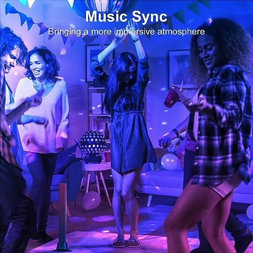 RGB Light Bar, Music Sync RGB IC LED Lights Bars, USB Powered Ambient Lighting, Remote Control Color Changing Gaming TV Backlight, 8 Dynamic Modes for PC Room Monitor Desk