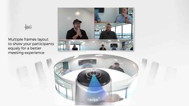Camera 360, 4K Video Conference Room Camera System, Webcam, AI Driven Speaker Tracking, Noise Cancellation, Works with Zoom, Google Meet, Teams and More, 15 ft Mic Pickup, PANA 5ft USB Cable