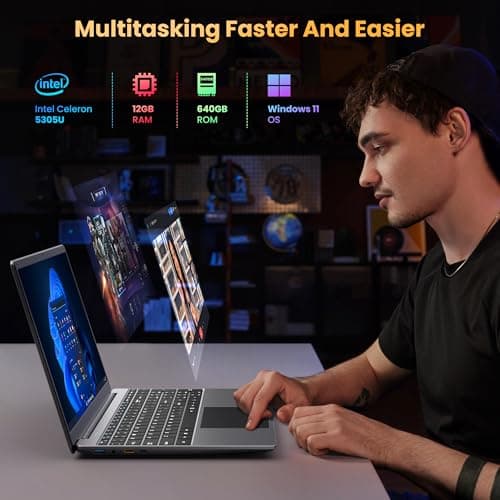 jumper Laptop, 12GB RAM 640GB ROM, Office 365-1 Year 5305U Processor, 15.6 Inch Computer, FHD IPS Screen, 38Wh Battery, 2 Stereo Speakers, USB3.0 * 2, HDMI, for Business and Students.