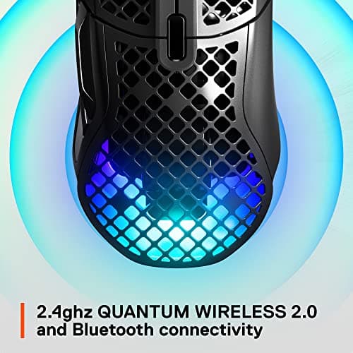 SteelSeries Aerox 5 Wireless Ergonomic 9-Button TrueMove Air Sensor 18000 CPI Ultra-Lightweight Design Gaming Mouse - Black (Renewed)