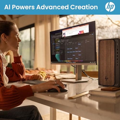 HP 2025 OmniDesk M03 Premium Business Next Gen AI PC Desktop, Intel Core Ultra 7 265, 64GB DDR5 RAM, 2TB SSD, Windows 11 Pro, USB-C, Wi-Fi 6, Wired KB & Mouse, Bundle with ADATA 512GB External SSD