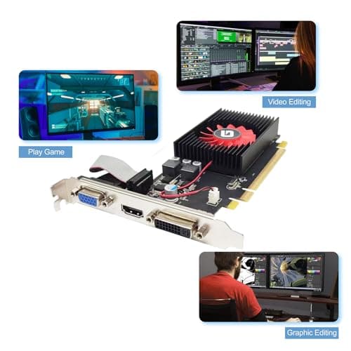 Radeon HD 5450 1GB DDR3 Low Profile Graphics Card, PCI Express 2.0 x16, HDMI/VGA/DVI, Entry Level GPU for PC, SFF and HTPC