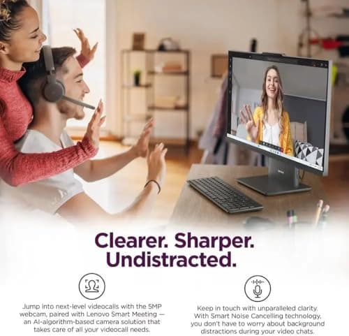 Lenovo ThinkCentre All-in-One Business Computer, 23.8" FHD Display, 13th Gen Intel 6-Core Processor, 32GB DDR5 RAM, 1TB PCIe SSD, Wi-Fi 6, HDMI, USB-C, Webcam, Windows 11 Pro