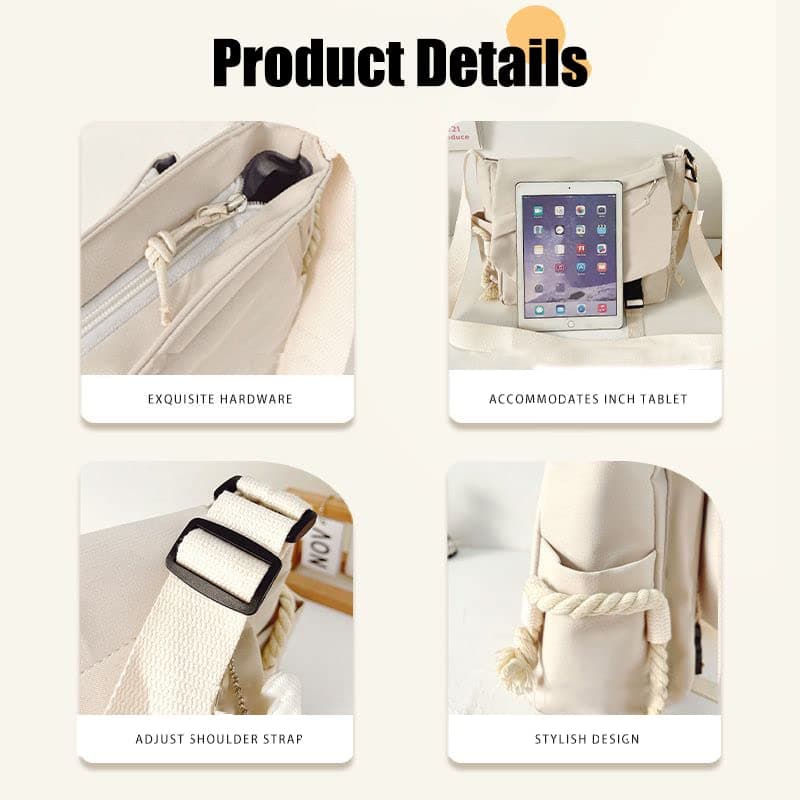 Game Handbag Sangonomiya Kokomi Crossbody Bag Single Shoulder Bag Adult Single Shoulder Backpack White Bag