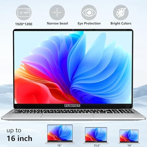 Gaming Laptop, 2025 Windows Laptops Computer, 16 Inch Windows 11 Pro Lap Top, 16GB RAM 1TB SSD, N150 Processor(up to 3.6GHz), Backlit Keyboard