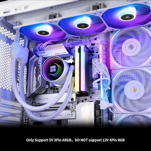 Thermalright Frozen Notte 360 White ARGB V2 Water Cooling CPU Cooler, 360 Specification CPU Liquid Cooler,3 PWM Fans, S-FDB Bearings, Suitable for AMD:AM4/AM5, Intel LGA 1851/1700/115X/1200/2011