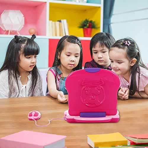 LESHITIAN Kids Laptop, 65 Learning Activities to Learn Alphabet, Words, Mathematics, Play Games and Music, Leaning Computer for Kids Ages 3+