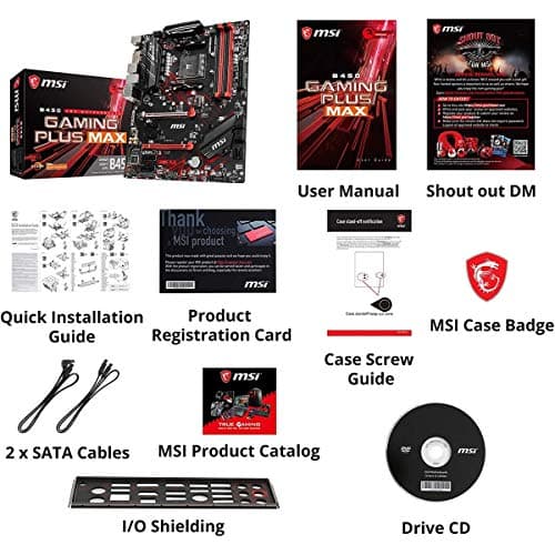 MSI Performance Gaming AMD Ryzen 2ND and 3rd Gen AM4 M.2 USB 3 DDR4 DVI HDMI Crossfire ATX Motherboard (B450 GAMING PLUS Max)