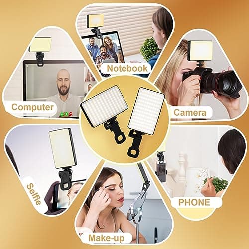 Selfie Light for iPhone with 120 LEDs, 3000mAh Rechargeable Portable Selfie Light, Led Phone Light fo Ideal for Video Conferencing, Makeup, and TikTok. Compatible with Phone, Laptop, and Camera