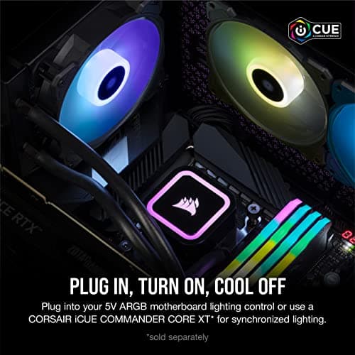 Corsair H60x RGB Elite Liquid CPU Cooler - 16 Dynamic RGBLEDs - SP120 Elite Series PWM Fan with AirGuide Technology - Intel® LGA 1700, 1200, 115X, 2066, AMD® AM5/AM4 Sockets - Black
