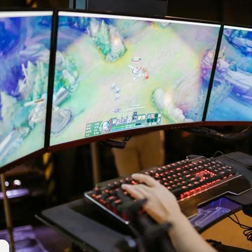 Kado Triple Monitor Setup - 3-Pack 27" Curved 1920x1080 Computer Monitor 1500R 75Hz VESA Mount HDMI Office Gaming Hybrid Built-in Speakers (C27X Trio Series)