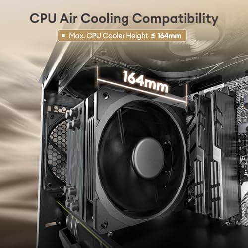 Genuine Walnut Wood Micro ATX Case, MATX PC Case with 4 × 120mm 3 Pin Non-PWM Case Fans Pre-Installed, Temper Glass Side Panel, with Type-C, Black, Cypress 3 Wood
