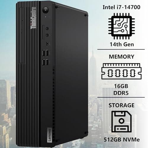 Lenovo ThinkCentre M70s Gen 5 SFF Intel i7-14700, 16GB DDR5 RAM, 512GB SSD, Wi-FI 6E + BT, RJ-45, HDMI, DP, Wired KB & Mouse, Windows 11 Pro, Business Desktop - Black
