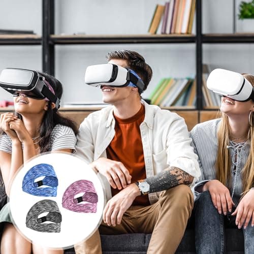 3 Pcs VR Sweat Mask, Adjustable VR Eye Mask, Breathable VR Sweat Band Comfortable Eye Face Cover VR Face Cover Cushion for Any Head Size Most VR Devices