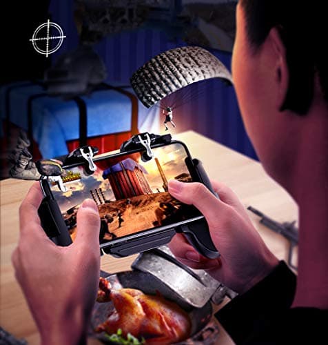 Mobile Phone PUBG Game Controller L1R1 Shoot and Aim Trigger Joystick Ergonomic Gamepad for PUBG Mobile/Knives Out,Phone Gaming Controller for 4.7''- 7.0'' Android & iOS (H6)