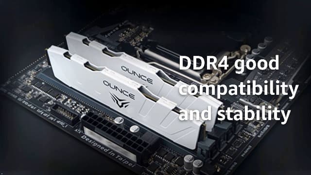 DDR4 RAM 32GB (2x16GB) 3200MHz PC4-25600 XMP CL18 1.35V 288-pin Desktop PC Memory Module with Heatsink White Acclamator Ounce Series