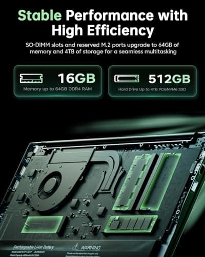 Gaming Laptop,AMD Ryzen 7 5825U Processor(8C/16T,Up to 4.5Hz),16GB DDR4 512GB M.2 2280 NVMe SSD High Performance Gaming Laptopr for Business, Officeand Light Gaming