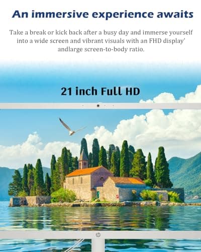 HP All-in-One Desktop Computer, Microsoft Office Lifetime License, Win 11 Pro, Wi-Fi 6, Bluetooth, Intel Celeron J4025 Processor, 21.5'' FHD Display (32GB RAM • 1TB SSD)
