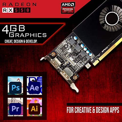 HP Video Editing CAD 800 G2 Desktop Computer PC, Intel Core i7-6500, 3.2 GHz Processor, 32GB RAM, 480GB SSD (Fast Boot) + 10TB HDD, Graphics Card RX-550 4GB GDDR5, WiFi, Windows 10 Pro (Renewed)