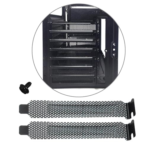 ljhnba Pack of 5 Computer PCI Strips Black PCI Slot Covers with Screws for Computer Case Graphics Card Accessories