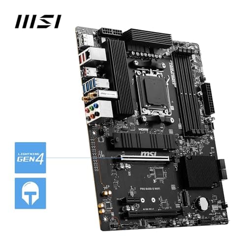 msi PRO B650-S WiFi V1 Motherboard, ATX - Supports AMD Ryzen 9000/8000 / 7000 Series Processors, AM5 - DDR5 Memory Boost 6000+MHz/OC, 2 x PCIe 4.0 x16, 2 x M.2 Gen4, Wi-Fi 6E