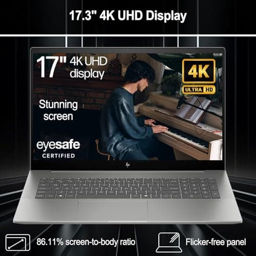 HP Envy 17.3" 4K Ultra 7 Business Laptop, 17.3" 4K UHD 3840 * 2160 Display, Intel Core Ultra 7 155H, 64GB DDR5 RAM, 2TB SSD, HDMI, Webcam, Backlit KB, Wi-Fi 7, W11P, Adata 512 External SSD Bundle